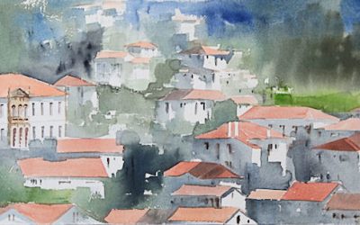 Aguarela - 'Arouca - Casario' (37 X 102)
