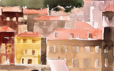 Aguarela - 'Porto - Visto de Gaia' (37 X 102)