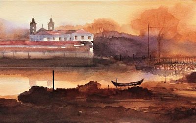 Aguarela - 'Vista Alegre - Amanhecer' (35,5 X 152,5)